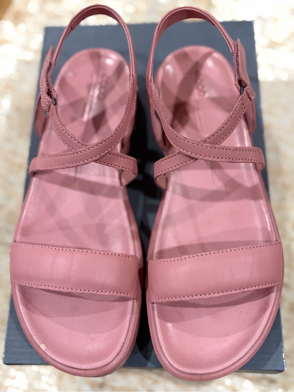 Ecco Women's Dusty Rose Cross-Strap Slingback Sandals